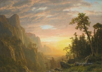 VALLE DE YOSEMITE Albert Bierstadt paisaje montañas ciervos Pinturas al óleo